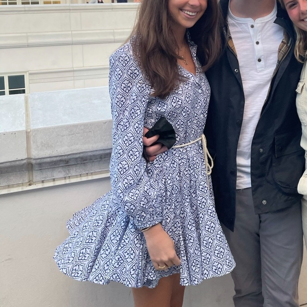 Zara Blue & White Tie Dress